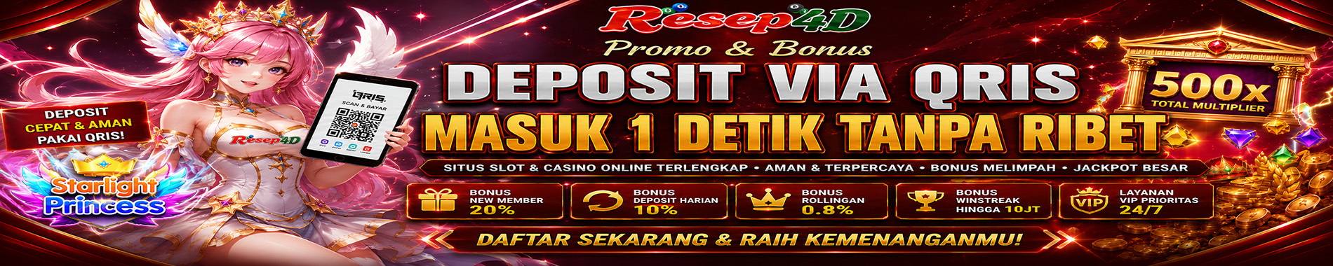 SLIDE BANNER DEPO QRIS RESEP4D